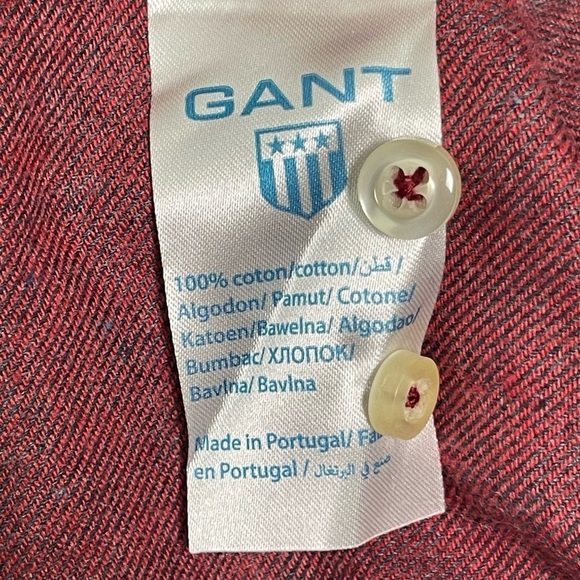 Gant Light Maroon 100% Cotton Button Down Long Sleeve Collared Shirt - Size XL - Picture 9 of 11